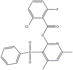 4,6-dimethyl-3-(phenylsulfonyl)-2-pyridinyl 2-chloro-6-fluorobenzenecarboxylate 结构式