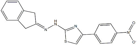 indan-2-one 2-[4-(4-nitrophenyl)-1,3-thiazol-2-yl]hydrazone 结构式