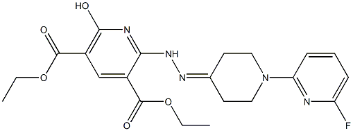 diethyl 2-{2-[1-(6-fluoro-2-pyridinyl)-4-piperidinylidene]hydrazino}-6-hydroxy-3,5-pyridinedicarboxylate 结构式