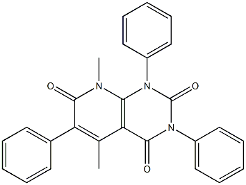 5,8-dimethyl-1,3,6-triphenyl-1,2,3,4,7,8-hexahydropyrido[2,3-d]pyrimidine-2,4,7-trione 结构式