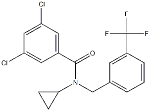 3,5-dichloro-N-cyclopropyl-N-[3-(trifluoromethyl)benzyl]benzenecarboxamide 结构式