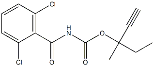 1-ethyl-1-methylprop-2-ynyl N-(2,6-dichlorobenzoyl)carbamate 结构式