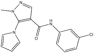 N4-(3-chlorophenyl)-1-methyl-5-(1H-pyrrol-1-yl)-1H-pyrazole-4-carboxamide 结构式