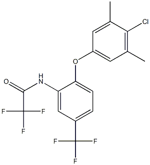 N1-[2-(4-chloro-3,5-dimethylphenoxy)-5-(trifluoromethyl)phenyl]-2,2,2-trifluoroacetamide 结构式