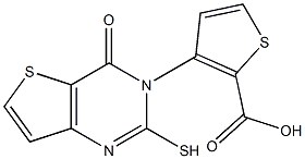 3-(2-mercapto-4-oxo-3,4-dihydrothieno[3,2-d]pyrimidin-3-yl)thiophene-2-carboxylic acid 结构式