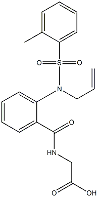 2-[(2-{allyl[(2-methylphenyl)sulfonyl]amino}benzoyl)amino]acetic acid 结构式