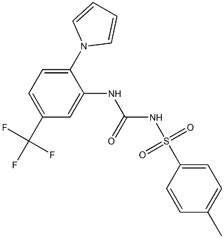 1-[2-[({[(4-methylphenyl)sulfonyl]amino}carbonyl)amino]-4-(trifluoromethyl)phenyl]-1H-pyrrole 结构式