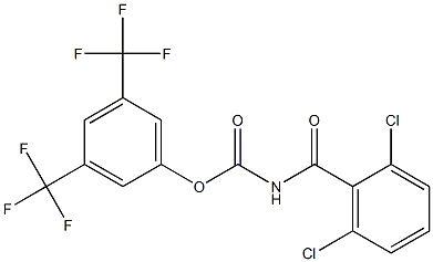 3,5-di(trifluoromethyl)phenyl N-(2,6-dichlorobenzoyl)carbamate 结构式