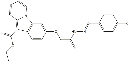 ethyl 3-(2-{2-[(E)-(4-chlorophenyl)methylidene]hydrazino}-2-oxoethoxy)pyrido[1,2-a]indole-10-carboxylate 结构式