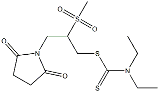 3-(2,5-dioxo-1-pyrrolidinyl)-2-(methylsulfonyl)propyl N,N-diethylcarbamodithioate 结构式
