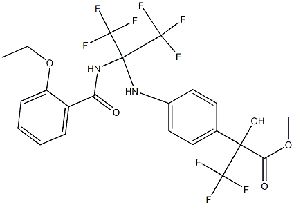 methyl 2-(4-{[1-[(2-ethoxybenzoyl)amino]-2,2,2-trifluoro-1-(trifluoromethyl)ethyl]amino}phenyl)-3,3,3-trifluoro-2-hydroxypropanoate 结构式