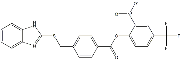 2-nitro-4-(trifluoromethyl)phenyl 4-[(1H-benzo[d]imidazol-2-ylthio)methyl]benzoate 结构式