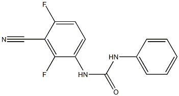 N-(3-cyano-2,4-difluorophenyl)-N'-phenylurea 结构式