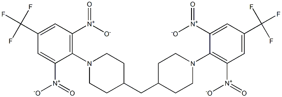 1-[2,6-dinitro-4-(trifluoromethyl)phenyl]-4-({1-[2,6-dinitro-4-(trifluorome thyl)phenyl]-4-piperidyl}methyl)piperidine 结构式