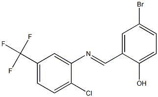 4-bromo-2-({[2-chloro-5-(trifluoromethyl)phenyl]imino}methyl)phenol 结构式