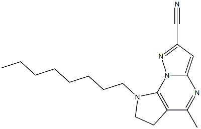 5-methyl-8-octyl-7,8-dihydro-6H-pyrazolo[1,5-a]pyrrolo[3,2-e]pyrimidine-2-carbonitrile 结构式