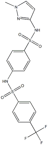 N-(1-methyl-1H-pyrazol-3-yl)-4-({[4-(trifluoromethyl)phenyl]sulfonyl}amino)benzenesulfonamide 结构式