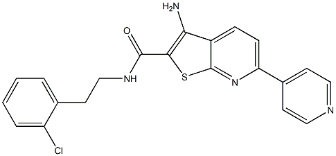 3-amino-N-(2-chlorophenethyl)-6-(4-pyridinyl)thieno[2,3-b]pyridine-2-carboxamide 结构式