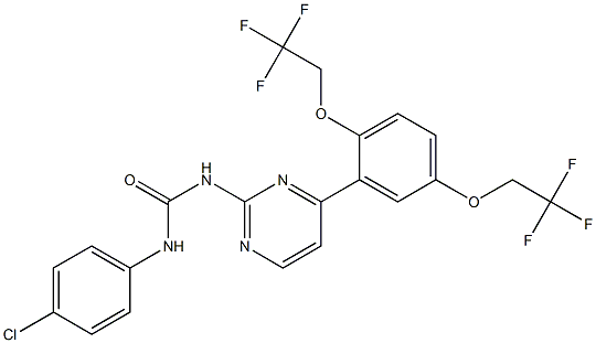 N-(4-chlorophenyl)-N'-{4-[2,5-di(2,2,2-trifluoroethoxy)phenyl]pyrimidin-2-yl}urea 结构式