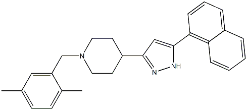 1-(2,5-dimethylbenzyl)-4-[5-(1-naphthyl)-1H-pyrazol-3-yl]piperidine 结构式