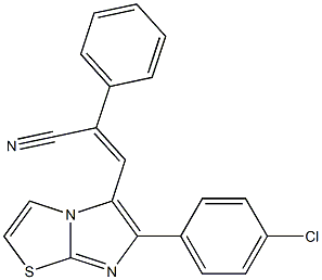 3-[6-(4-chlorophenyl)imidazo[2,1-b][1,3]thiazol-5-yl]-2-phenylacrylonitrile 结构式
