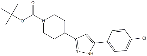 tert-butyl 4-[5-(4-chlorophenyl)-1H-pyrazol-3-yl]tetrahydro-1(2H)-pyridinecarboxylate 结构式