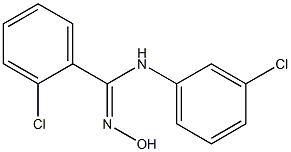 2-chloro-N-(3-chlorophenyl)-N'-hydroxybenzenecarboximidamide 结构式