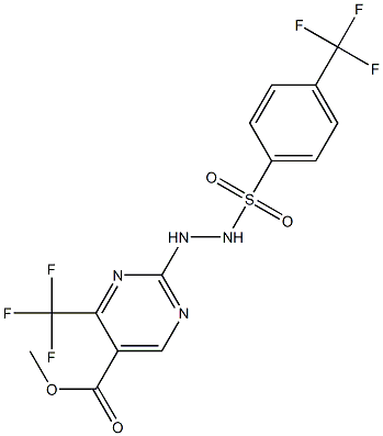 methyl 4-(trifluoromethyl)-2-(2-{[4-(trifluoromethyl)phenyl]sulfonyl}hydrazino)pyrimidine-5-carboxylate 结构式