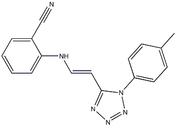 2-({2-[1-(4-methylphenyl)-1H-1,2,3,4-tetraazol-5-yl]vinyl}amino)benzonitrile 结构式