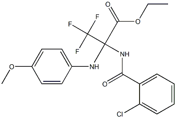 ethyl 2-[(2-chlorobenzoyl)amino]-3,3,3-trifluoro-2-(4-methoxyanilino)propanoate 结构式