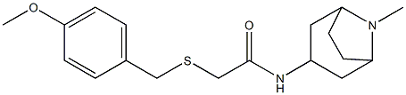 2-[(4-methoxybenzyl)thio]-N-(8-methyl-8-azabicyclo[3.2.1]oct-3-yl)acetamide 结构式