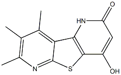 4-hydroxy-7,8,9-trimethylpyrido[2',3':4,5]thieno[2,3-b]pyridin-2(1H)-one 结构式