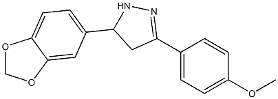 5-(1,3-benzodioxol-5-yl)-3-(4-methoxyphenyl)-4,5-dihydro-1H-pyrazole 结构式
