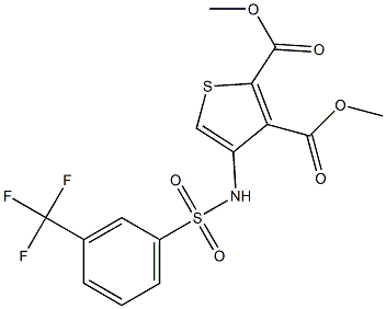 dimethyl 4-({[3-(trifluoromethyl)phenyl]sulfonyl}amino)thiophene-2,3-dicarboxylate 结构式