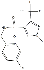 N4-(4-chlorobenzyl)-1-methyl-3-(trifluoromethyl)-1H-pyrazole-4-sulfonamide 结构式