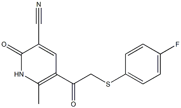 5-{2-[(4-fluorophenyl)thio]acetyl}-6-methyl-2-oxo-1,2-dihydropyridine-3-car bonitrile 结构式