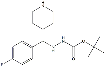 1-((4-fluorophenyl)(piperidin-4-yl)methyl)-2-tBOC-hydrazine 结构式