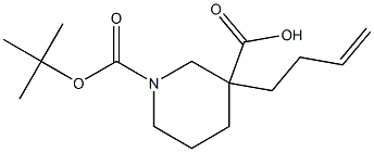 3-(but-3-enyl)-1-(tert-butoxycarbonyl)piperidine-3-carboxylic acid 结构式