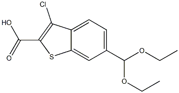 3-chloro-6-(diethoxymethyl)benzo[b]thiophene-2-carboxylic acid 结构式