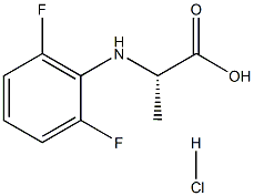 S-2-氨基-(2,6-二氟苯基)丙酸盐酸盐 结构式