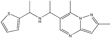 (1-{2,7-dimethylpyrazolo[1,5-a]pyrimidin-6-yl}ethyl)[1-(thiophen-2-yl)ethyl]amine 结构式