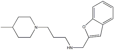 (1-benzofuran-2-ylmethyl)[3-(4-methylpiperidin-1-yl)propyl]amine 结构式