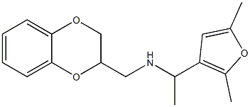 (2,3-dihydro-1,4-benzodioxin-2-ylmethyl)[1-(2,5-dimethylfuran-3-yl)ethyl]amine 结构式