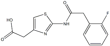 (2-{[(2-fluorophenyl)acetyl]amino}-1,3-thiazol-4-yl)acetic acid 结构式