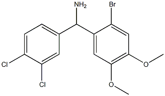 (2-bromo-4,5-dimethoxyphenyl)(3,4-dichlorophenyl)methanamine 结构式
