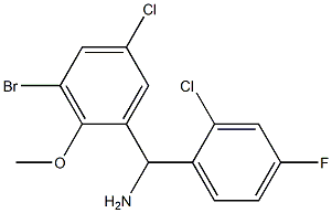 (3-bromo-5-chloro-2-methoxyphenyl)(2-chloro-4-fluorophenyl)methanamine 结构式