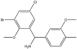 (3-bromo-5-chloro-2-methoxyphenyl)(3-methoxy-4-methylphenyl)methanamine 结构式