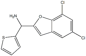 (5,7-dichloro-1-benzofuran-2-yl)(thiophen-2-yl)methanamine 结构式