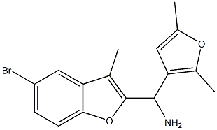 (5-bromo-3-methyl-1-benzofuran-2-yl)(2,5-dimethylfuran-3-yl)methanamine 结构式