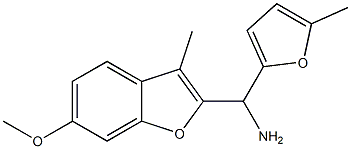 (6-methoxy-3-methyl-1-benzofuran-2-yl)(5-methylfuran-2-yl)methanamine 结构式